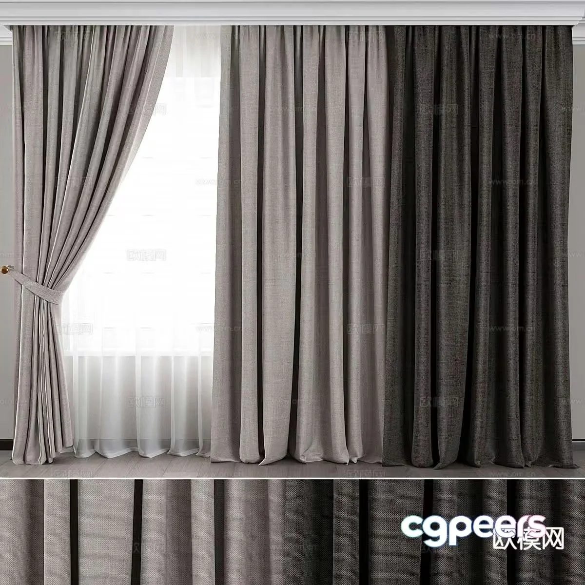 curtain curtain gauze curtain 3d model