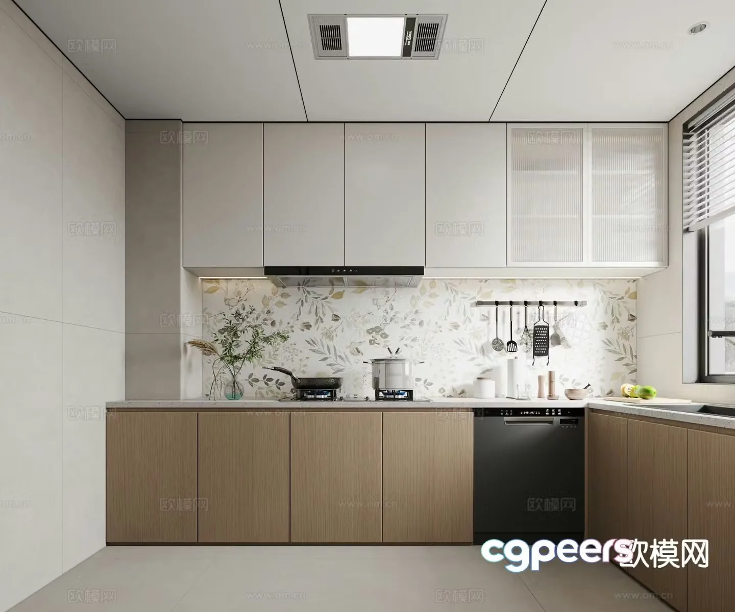 modern kitchen cabinet 3d model