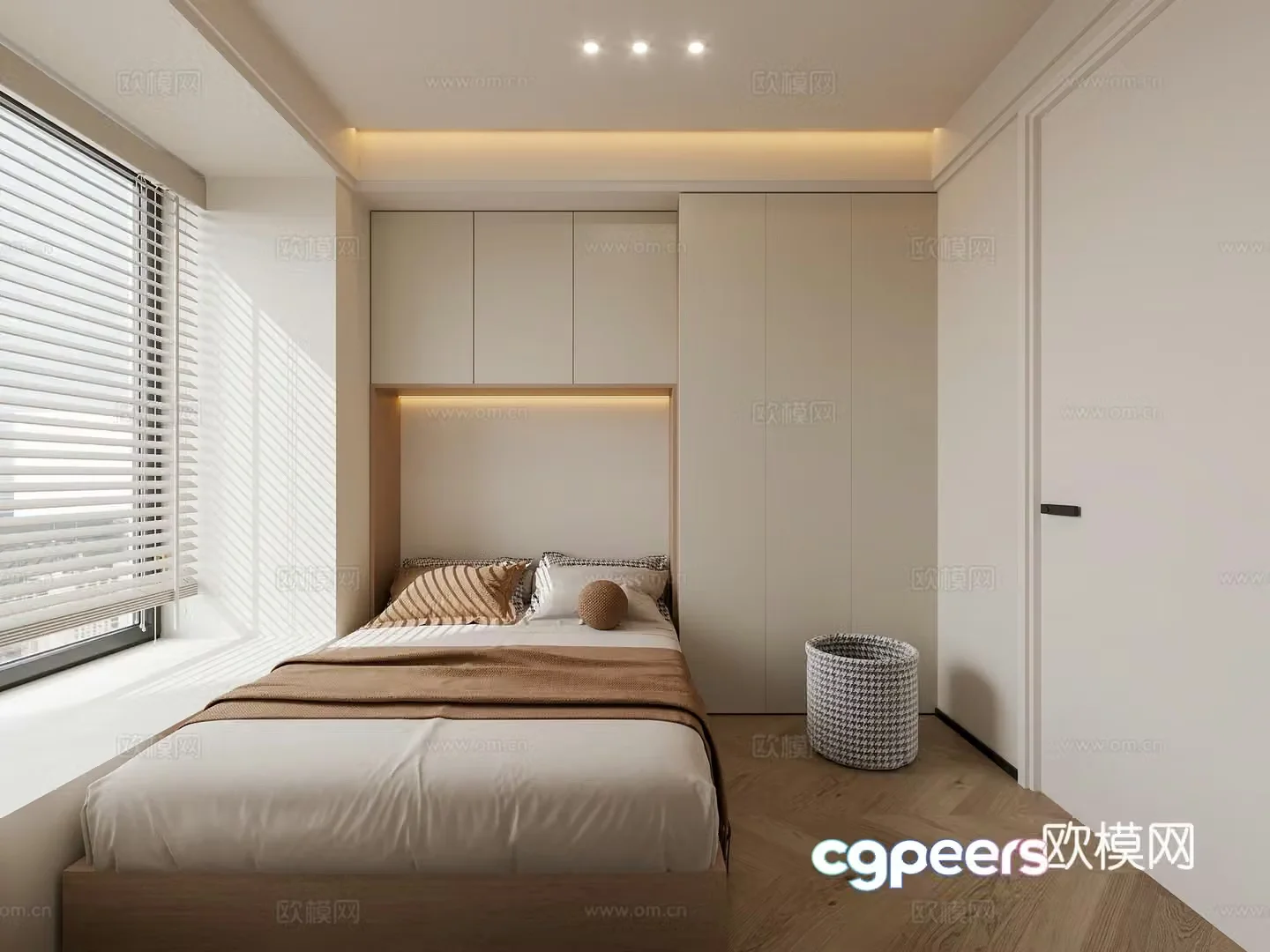 Tatami bedroom Tatami functional room Modern tatami room Venetian blinds Simple tatami 3D model
