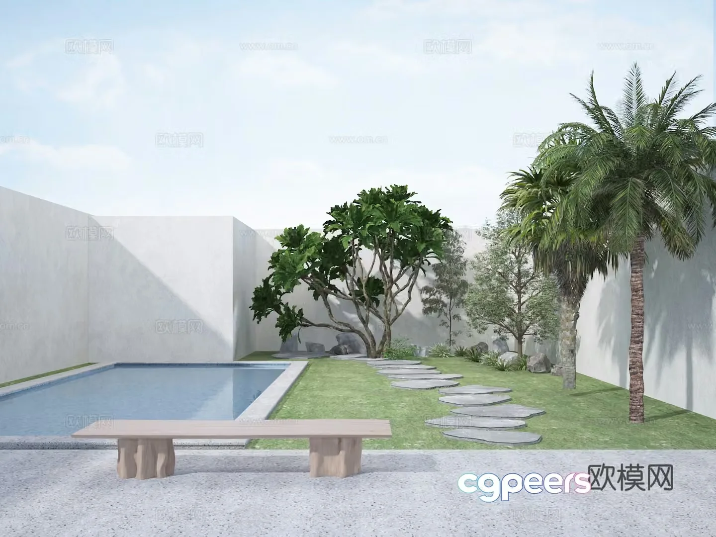 Garden landscape 3d model
