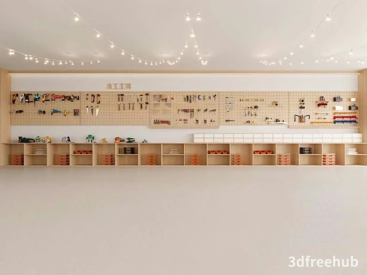 Wooden Shelving Unit 3D Model – 18856 – VRAY Render