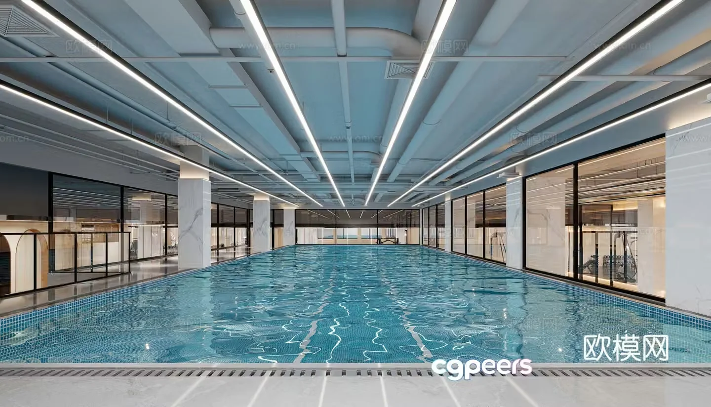Modern swimming pool 3d model