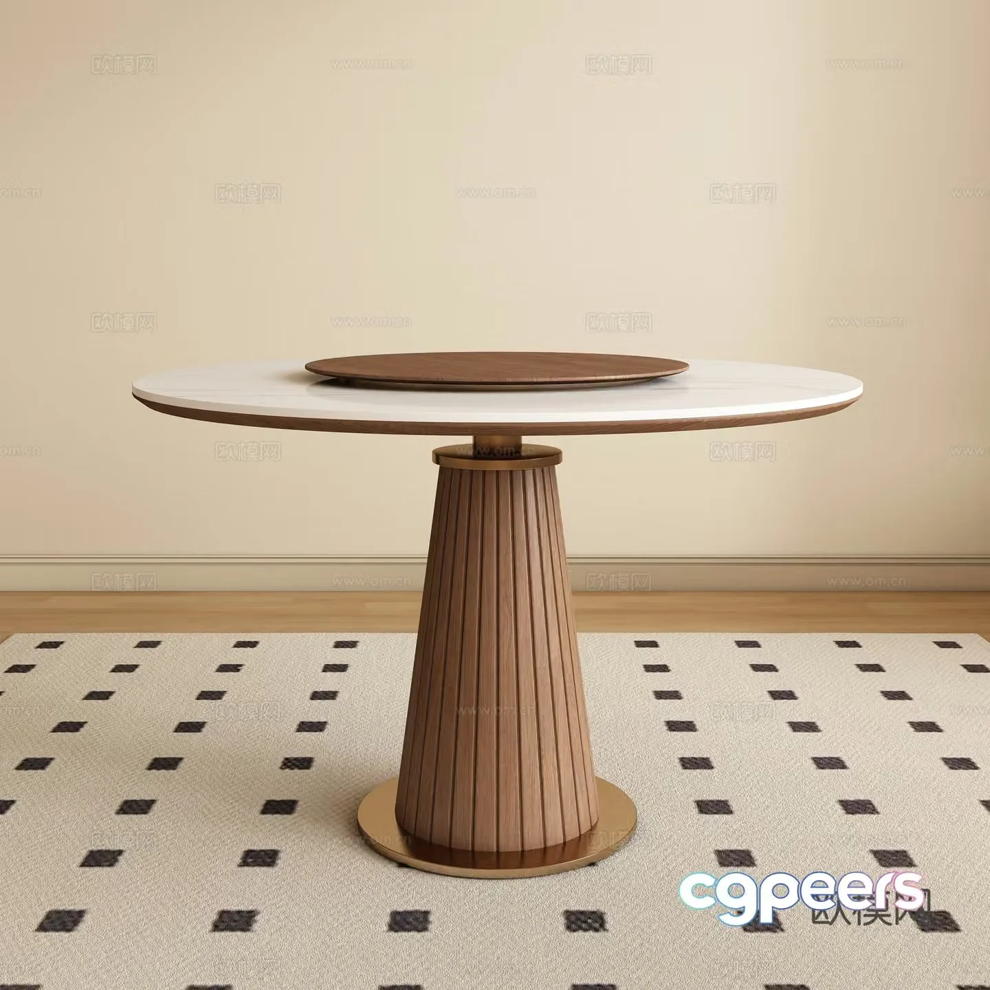 Round dining table 3d model
