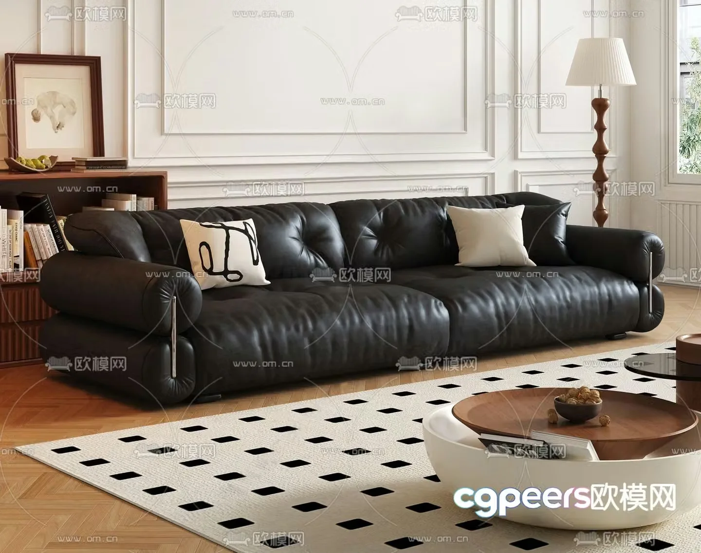 Medieval style sofa double sofa 3d model