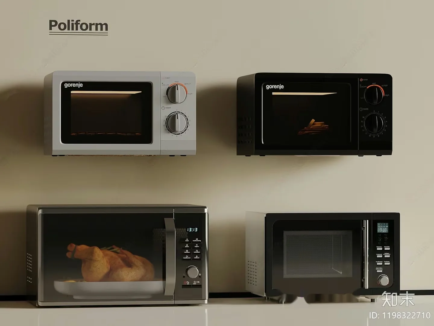 Microwave Ovens 3D Model – 3396 – VRAY Render