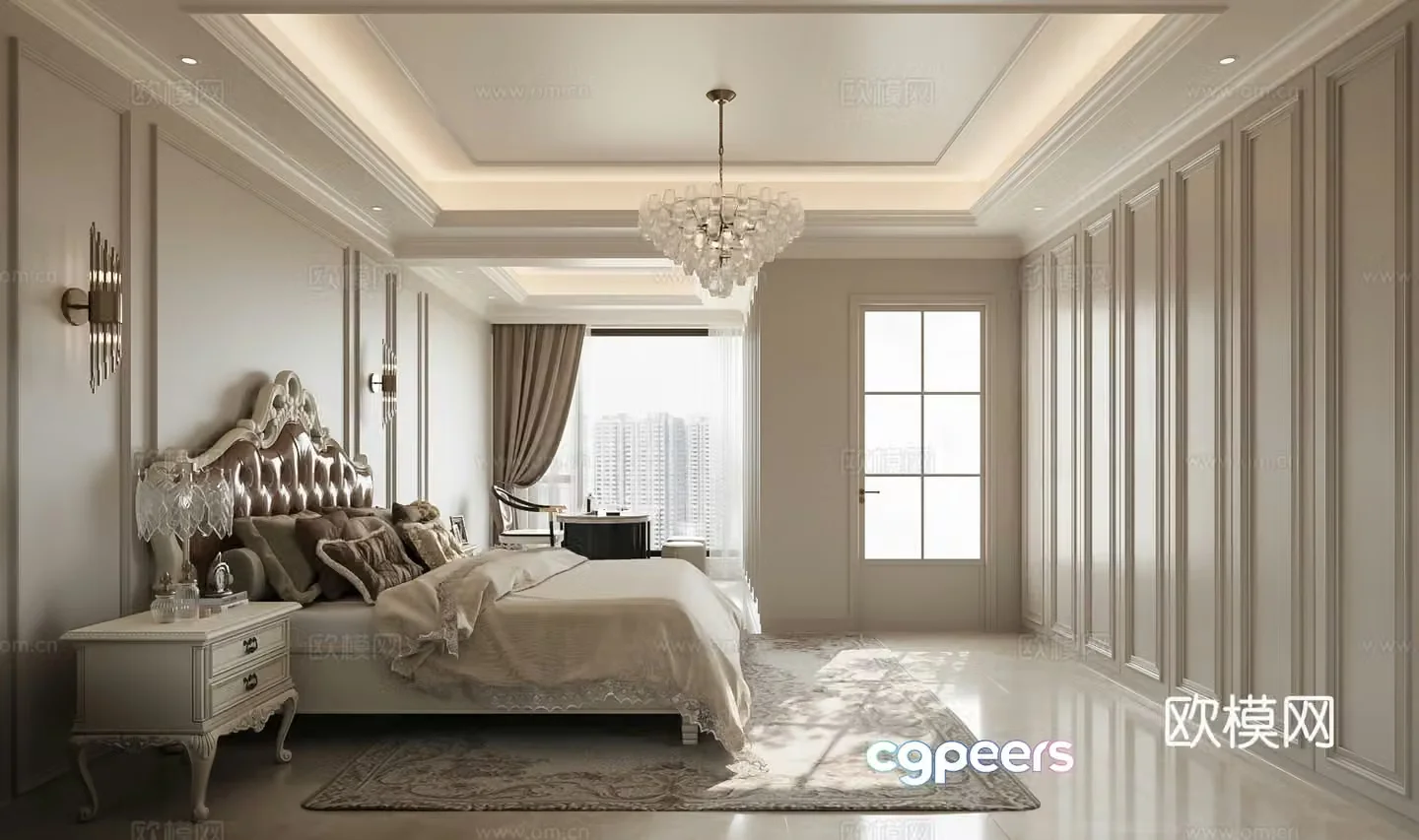 French home bedroom American home bedroom European home bedroom 3d model