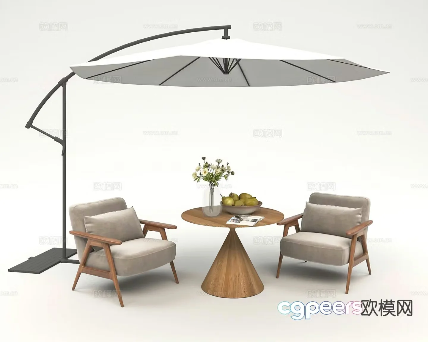 Modern outdoor tables and chairs courtyard leisure tables and chairs 3d model