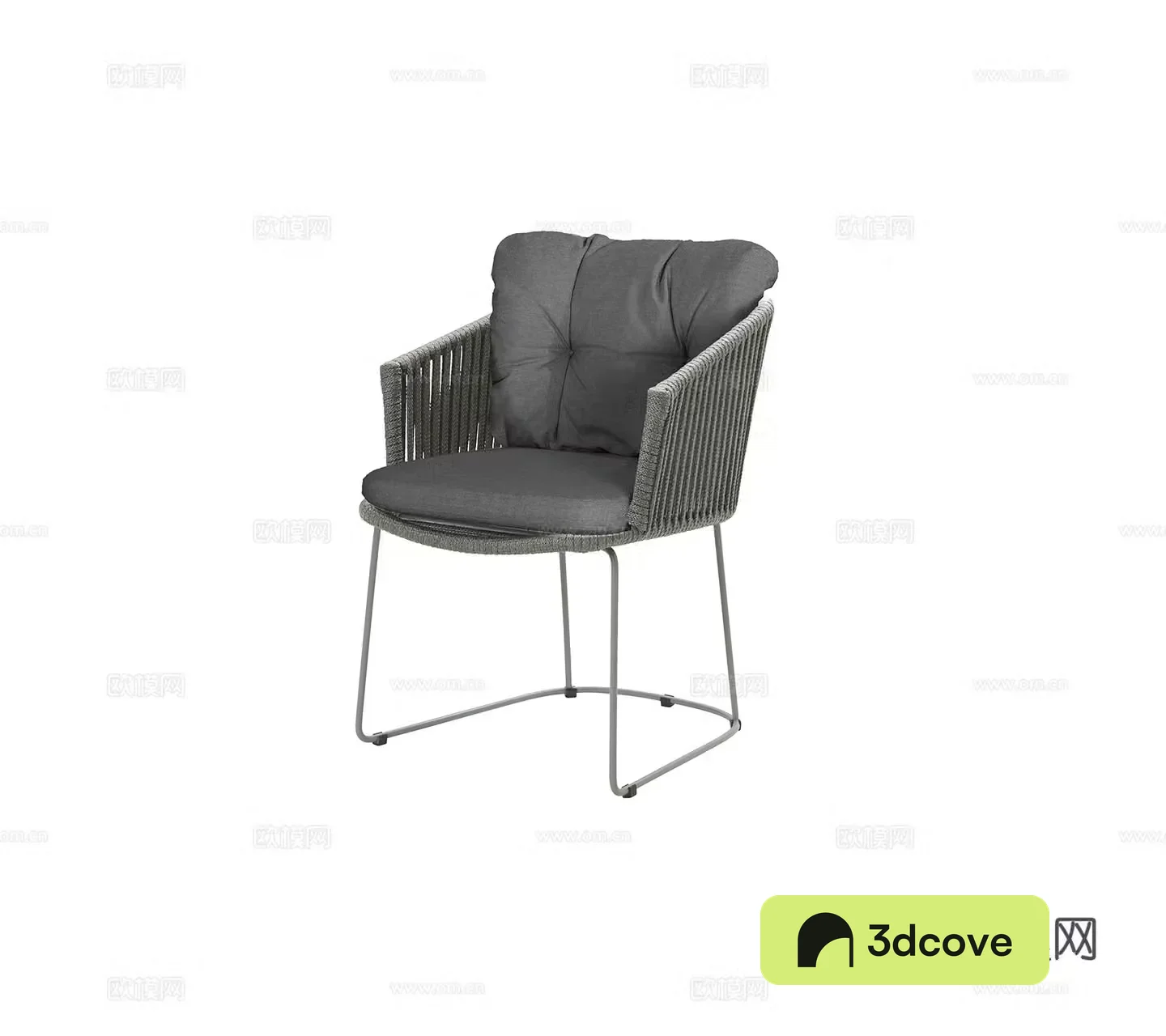 Modern French dining chair fabric metal single chair combination