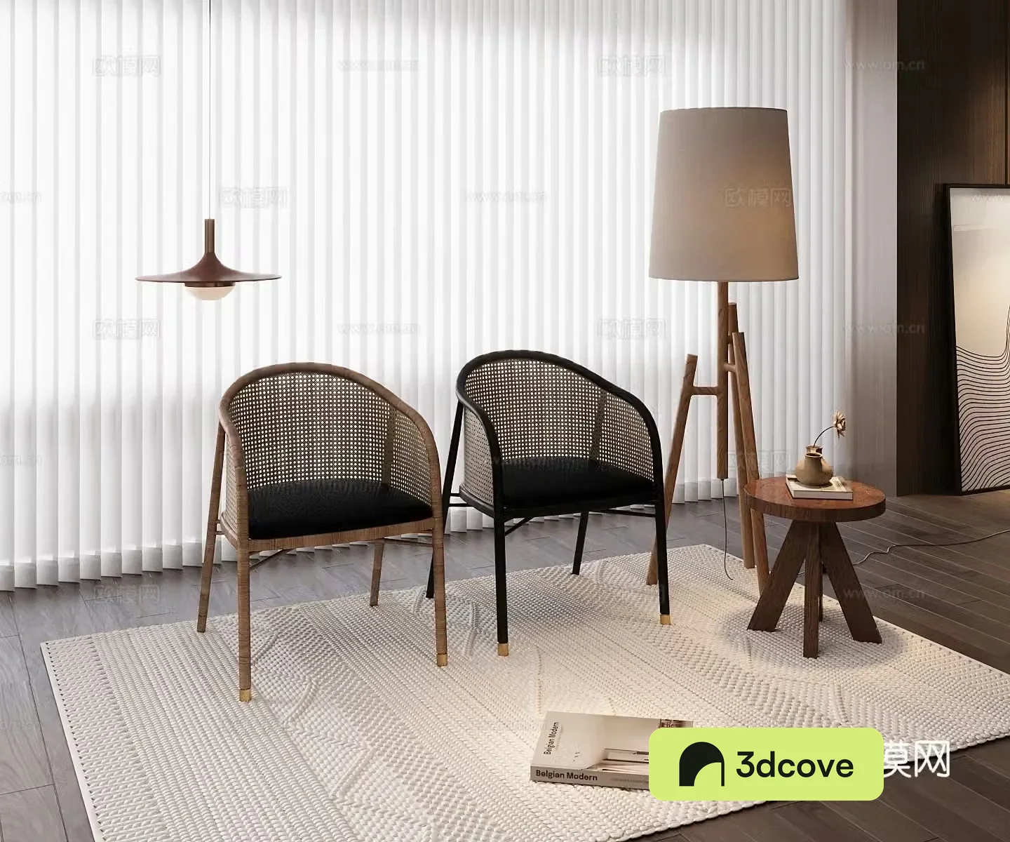 3D model of the middle-aged leisure chair