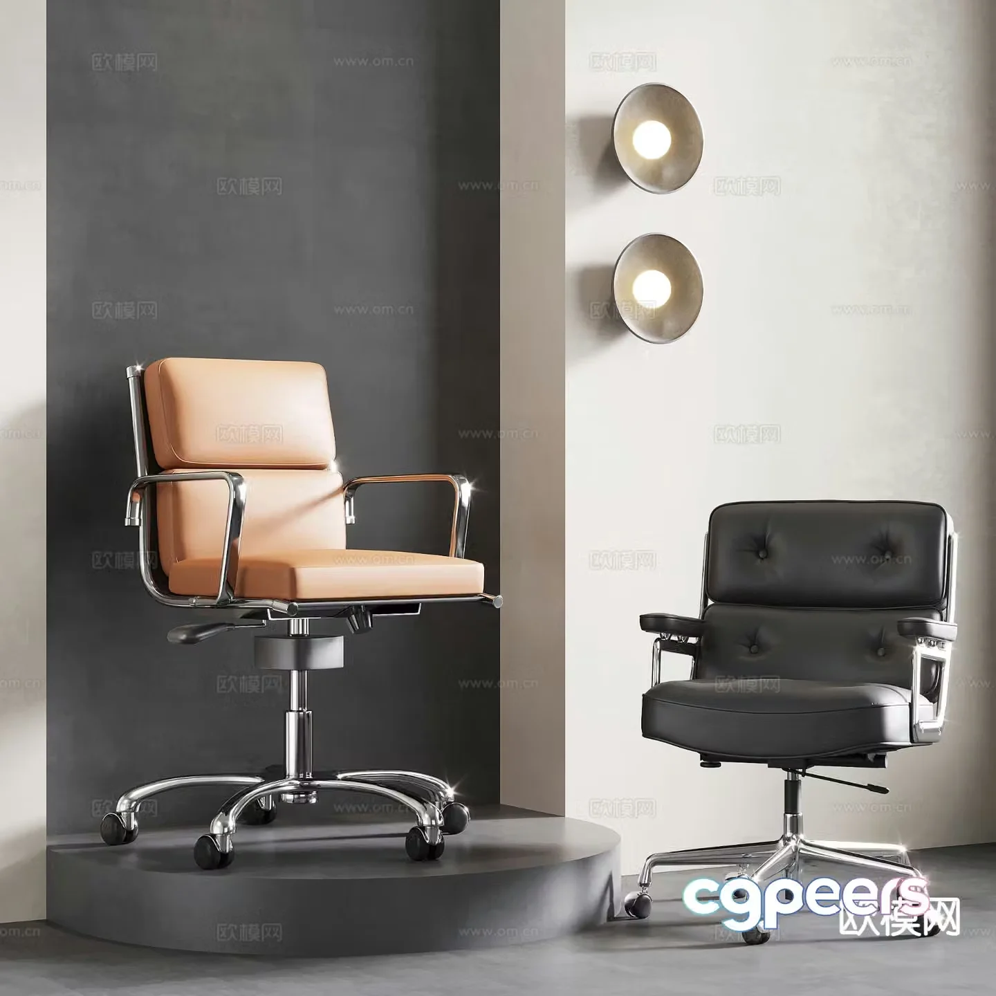 Modern office chair swivel chair pulley computer chair 3d model