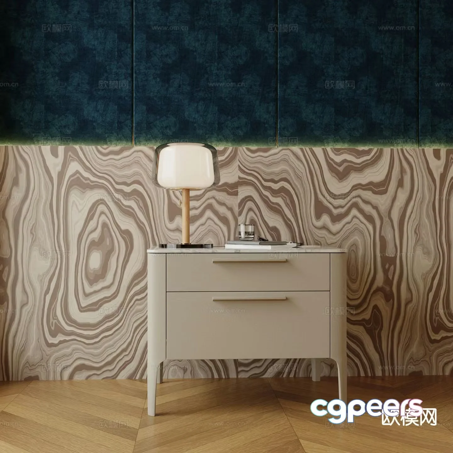 Modern bedside table 3d model