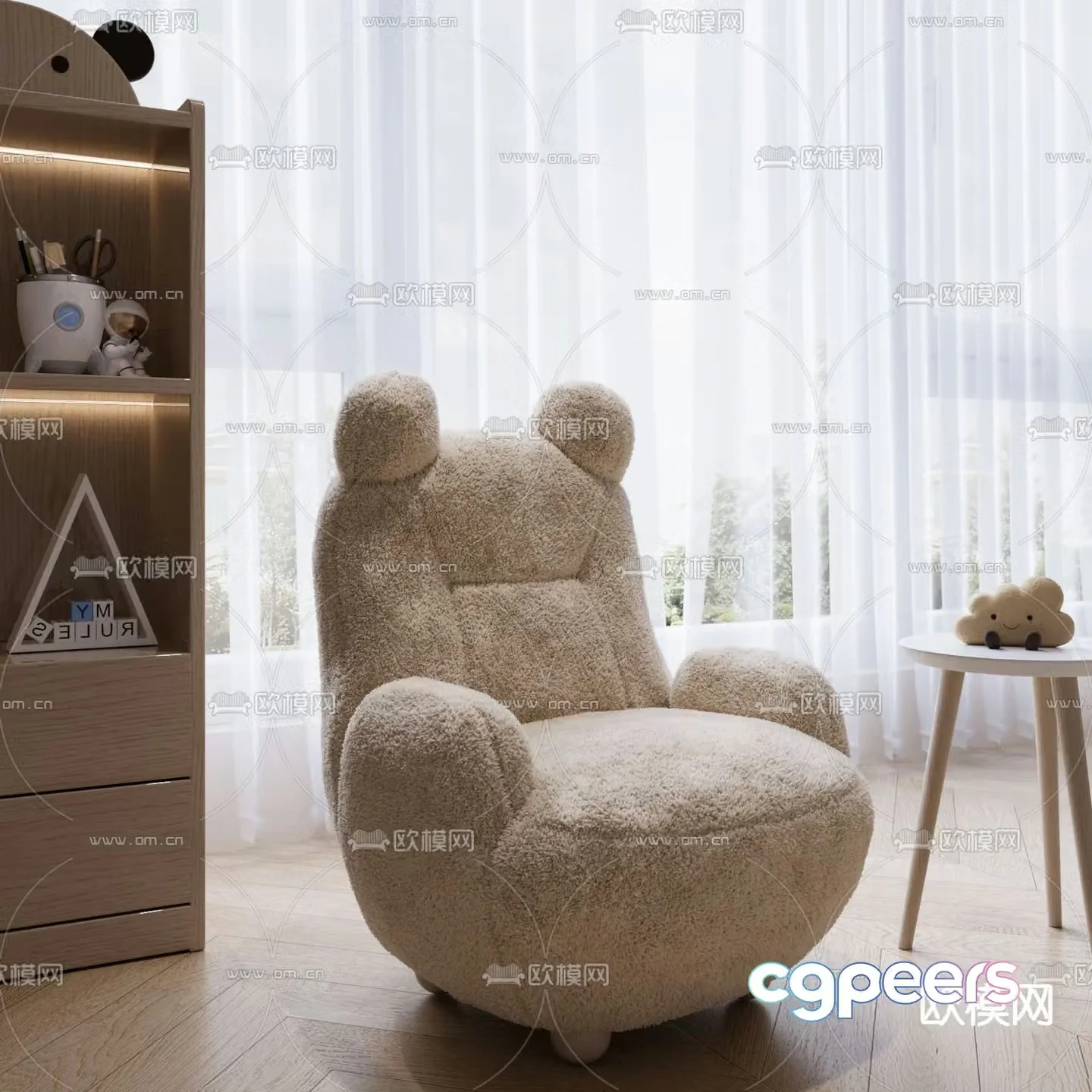 Children’s sofa chair bear sofa lazy sofa 3d model