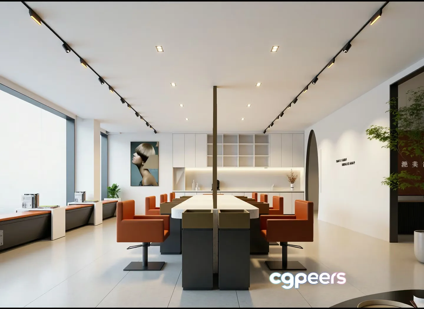 Modern Salon Interior 3D Model – 21905 – VRAY Render