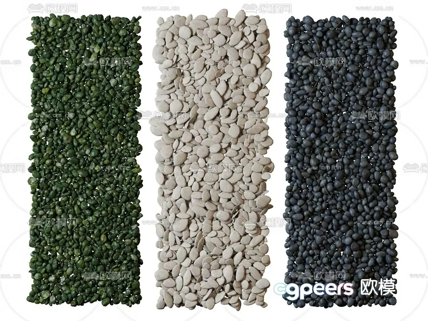 modern cobblestone gravel small stone 3d model