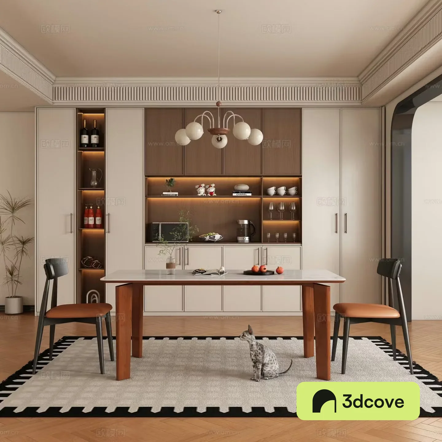 Modern medieval restaurant dining table and chair