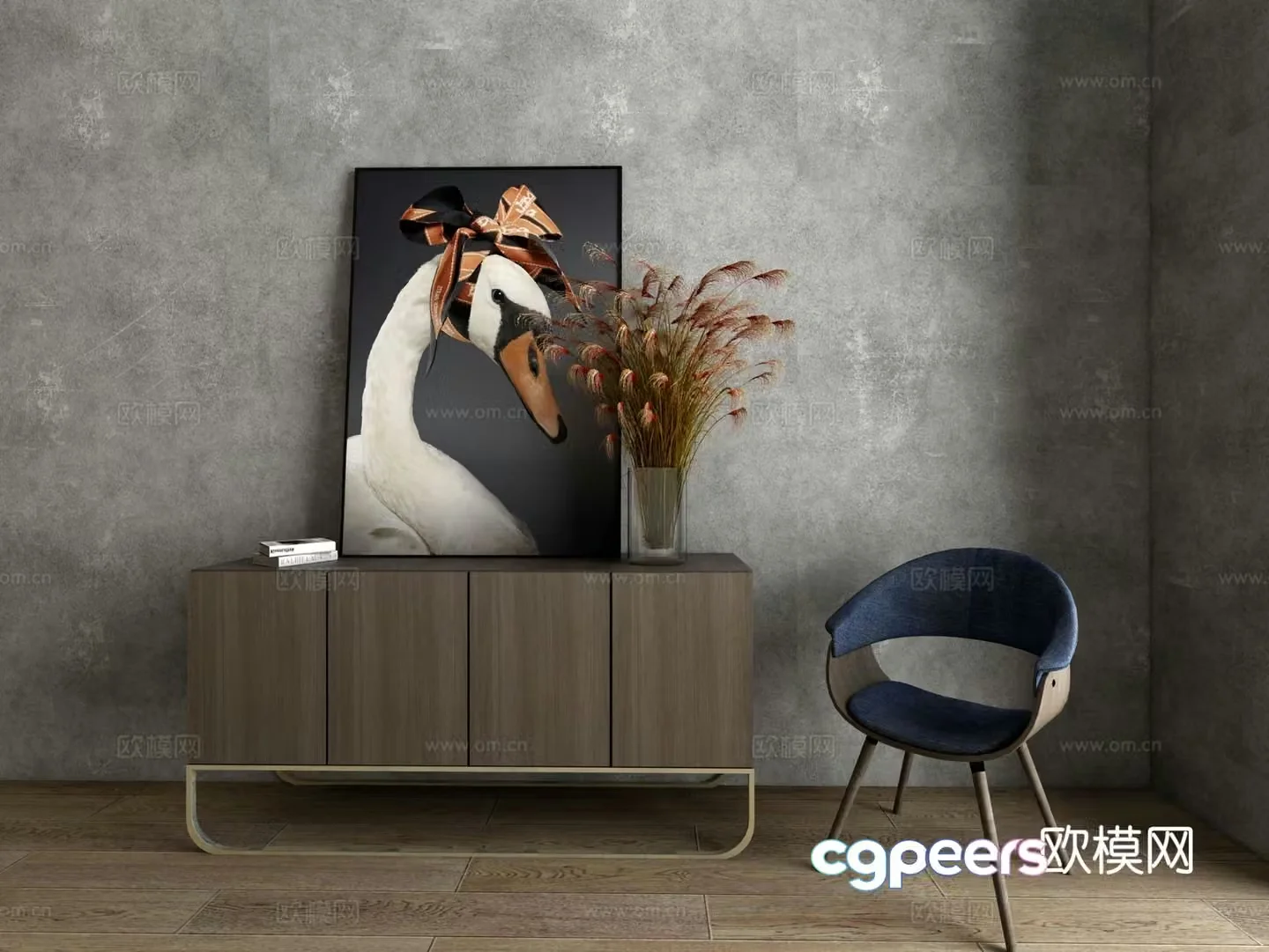 Modern side cabinet side view cabinet entrance cabinet 3D model