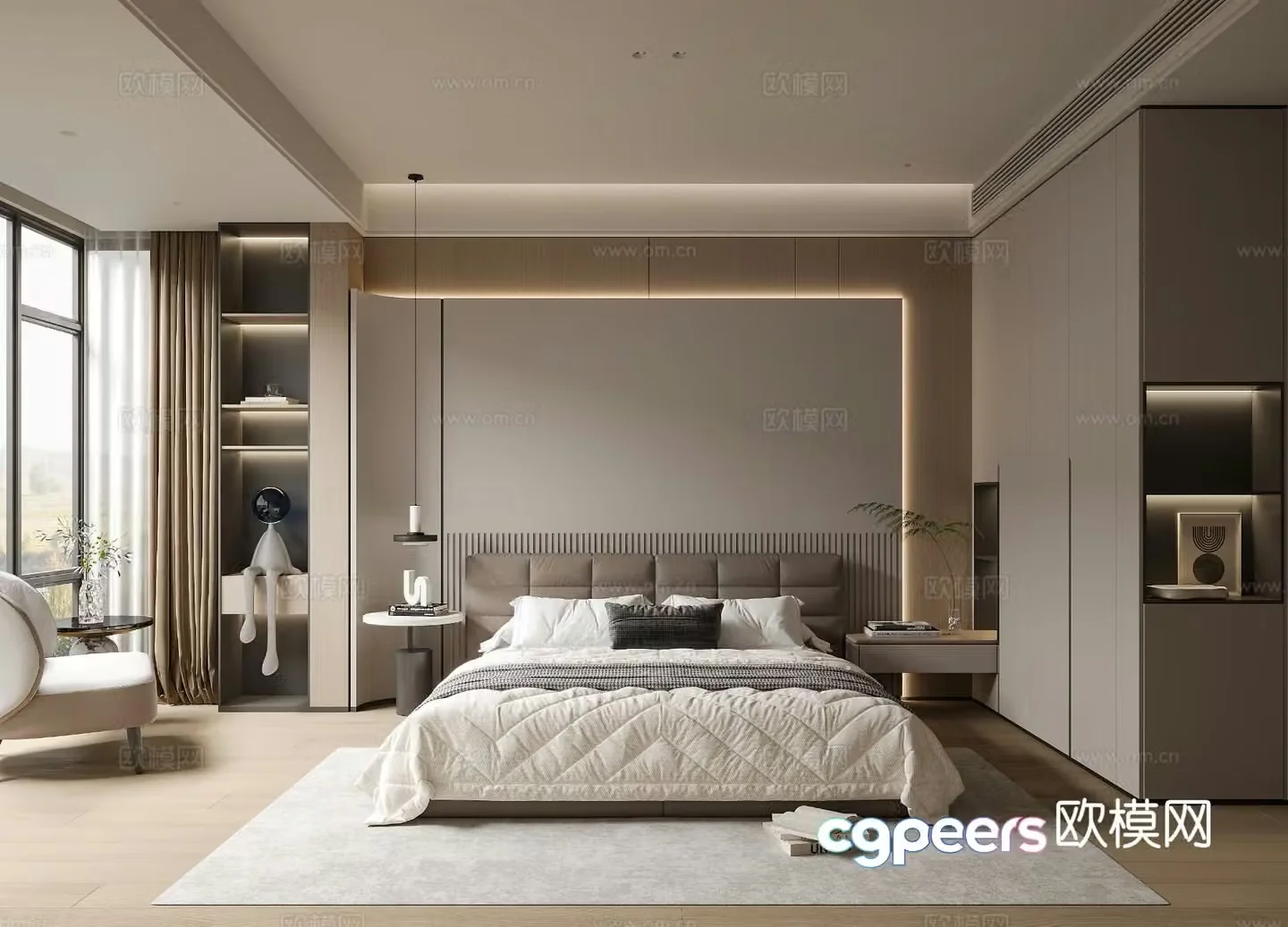Modern bedroom master bedroom 3d model