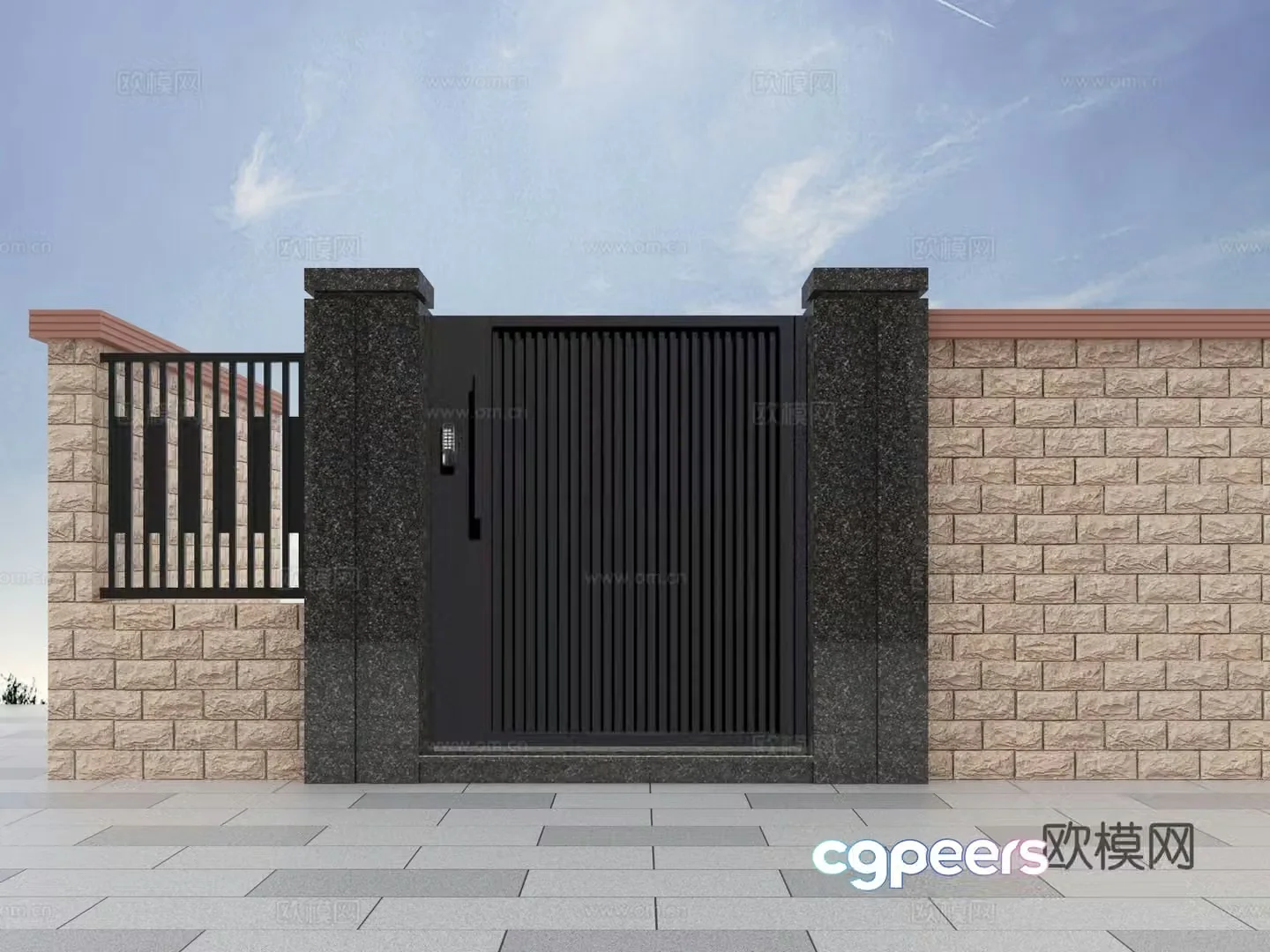 Columns Fence Columns Marble Columns 3D Model