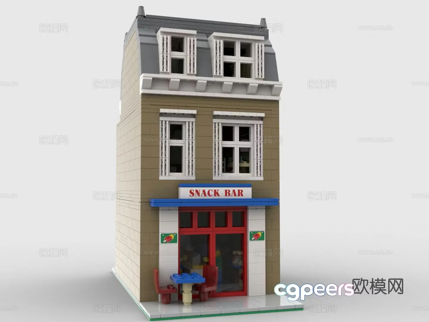 Lego LEGO bar house building block toy 3d model