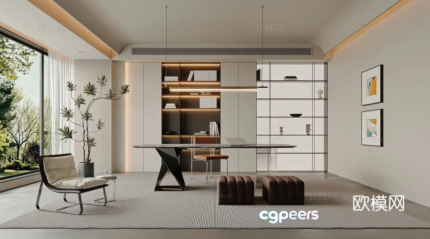 Modern study 3d model