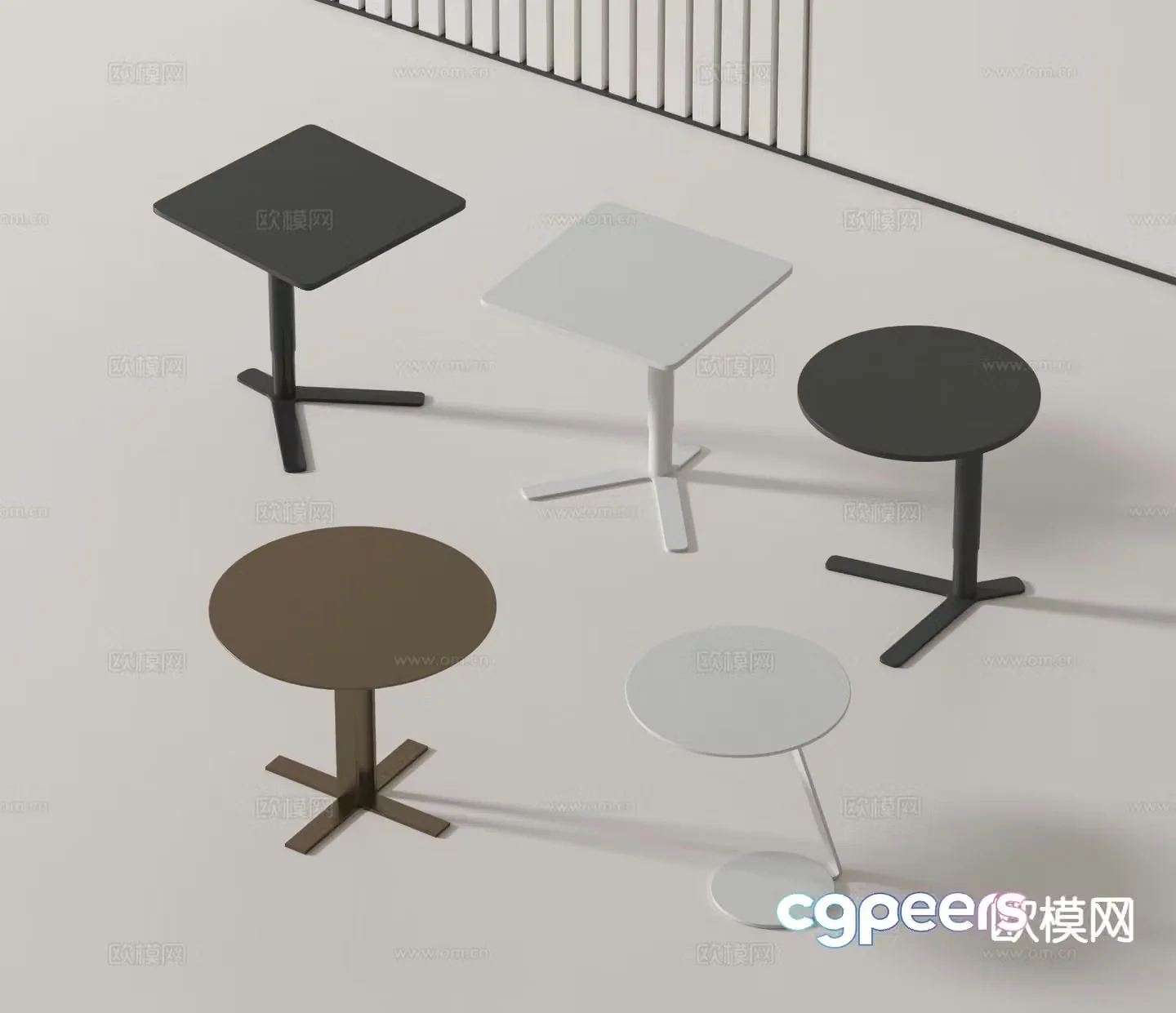 Modern side table corner table round table 3D model