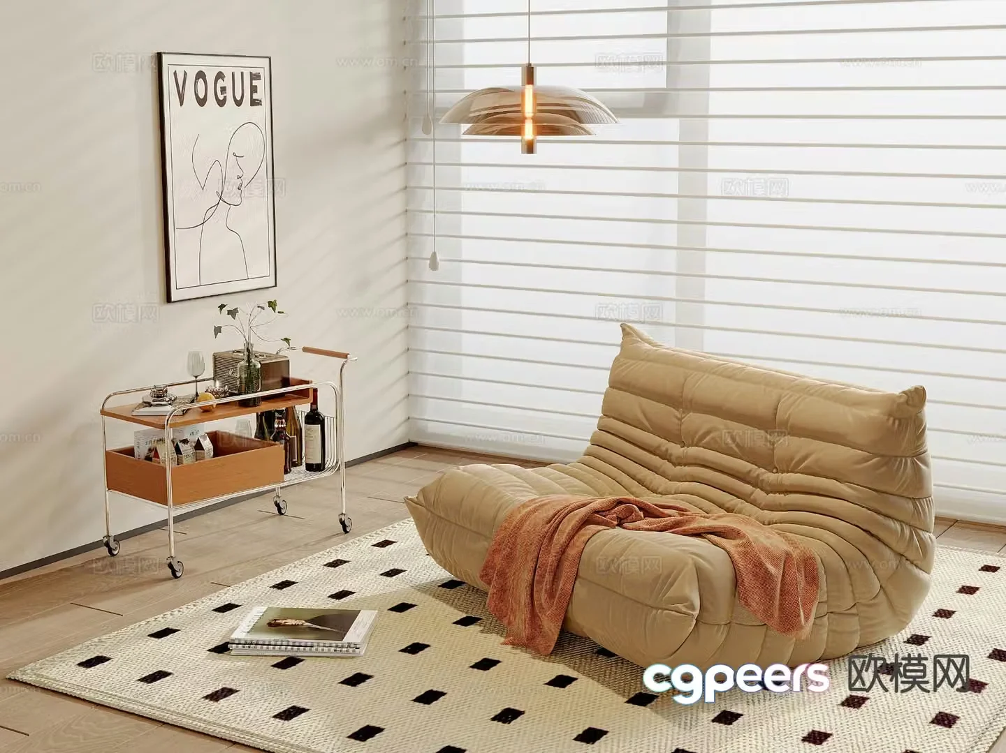 Caterpillar sofa beanbag sofa 3d model