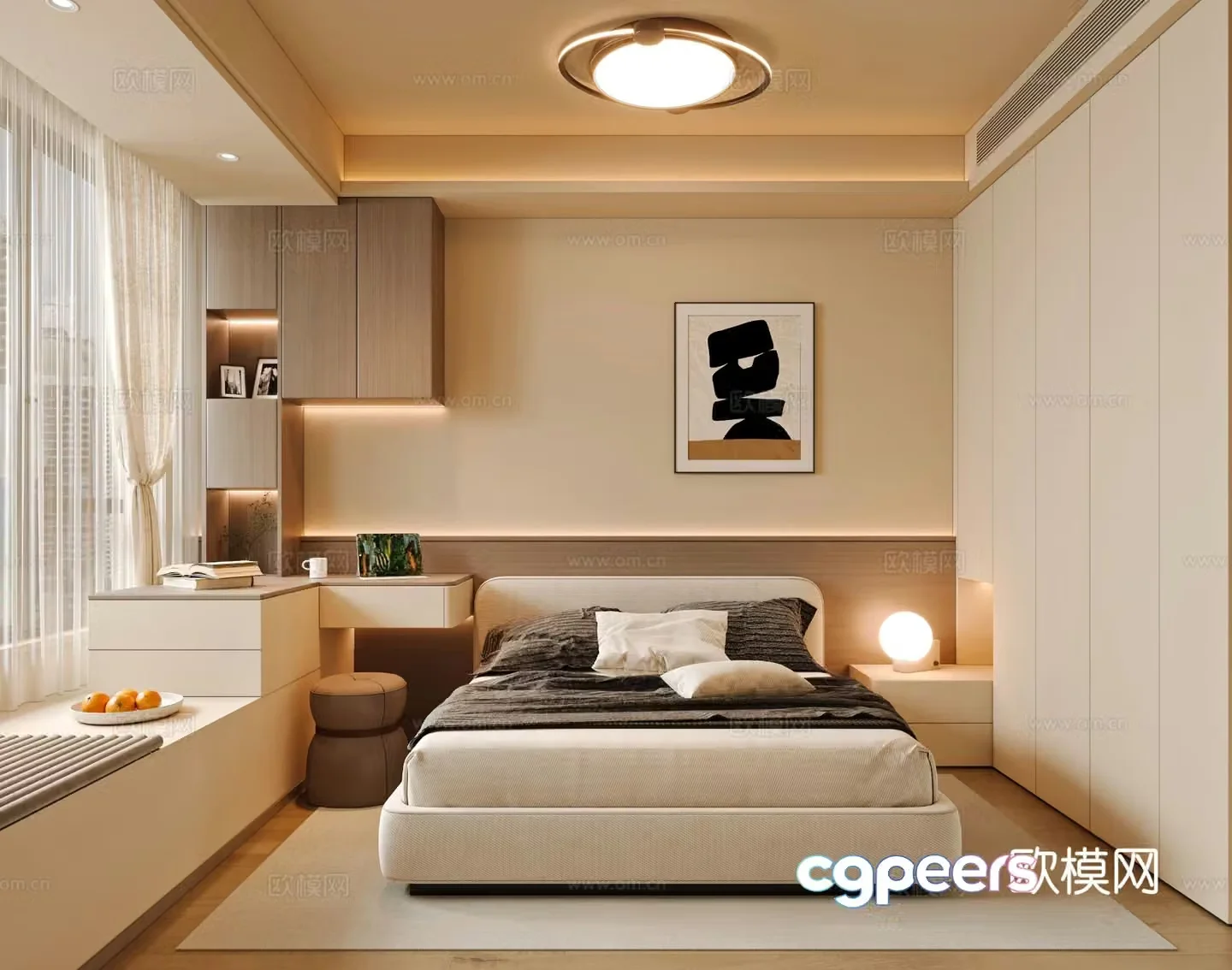 Modern bedroom second bedroom 3d model