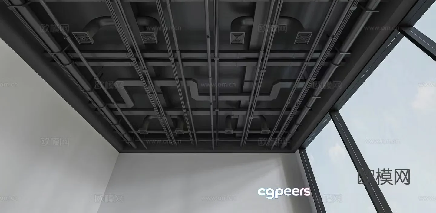 Pipe ceiling air conditioning pipe pipe ceiling 3D model
