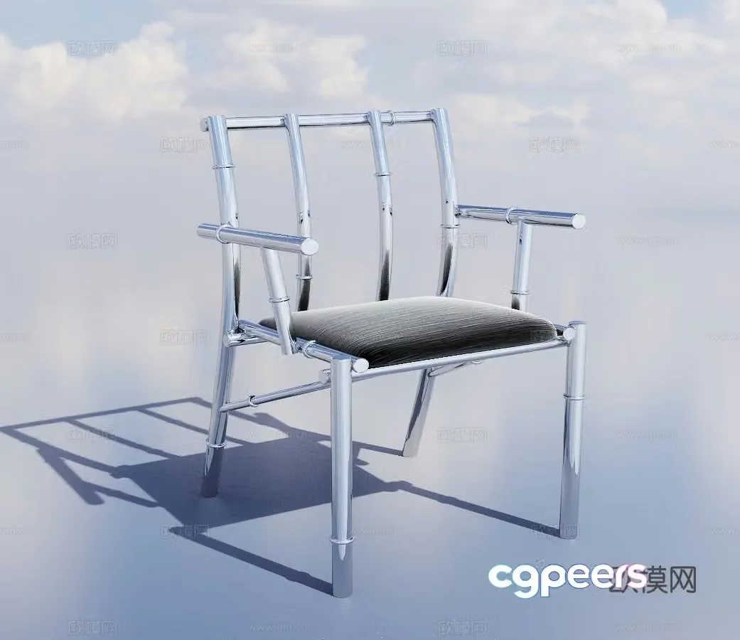Stainless steel chair dining chair 3d model