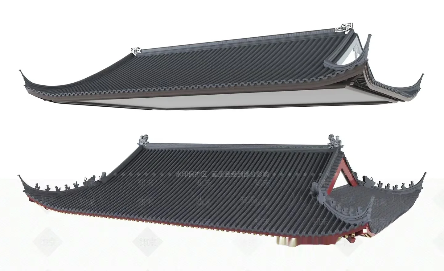 A Chinese Roof 3D Model – 5201 – VRAY Render