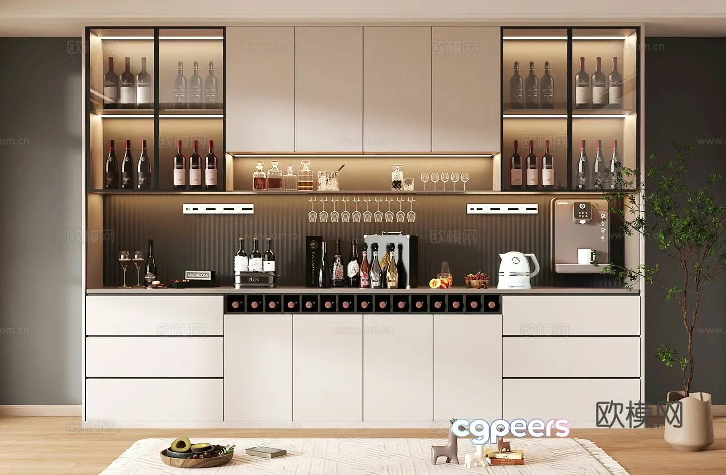 Wine cabinet design Wine cabinet red wine cabinet bar wine cabinet partition wine cabinet 3D model