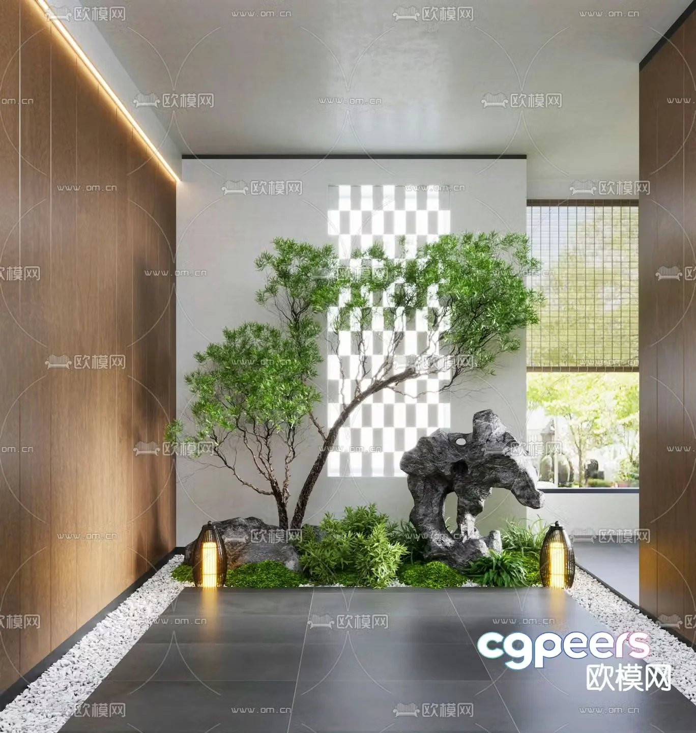 Indoor plant landscaping green plant landscape 3d model
