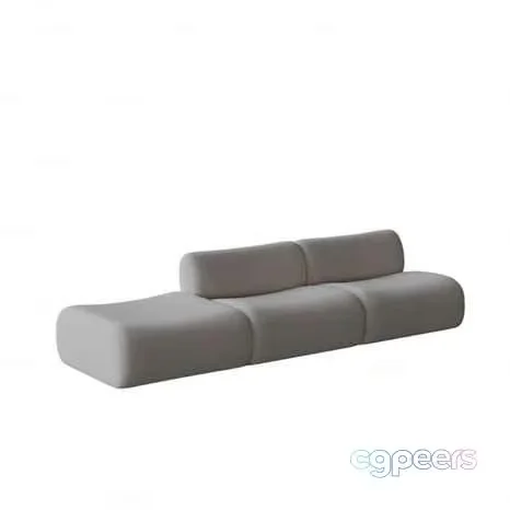 Gray L-Shaped Couch 3D Model – 23723 – VRAY Render
