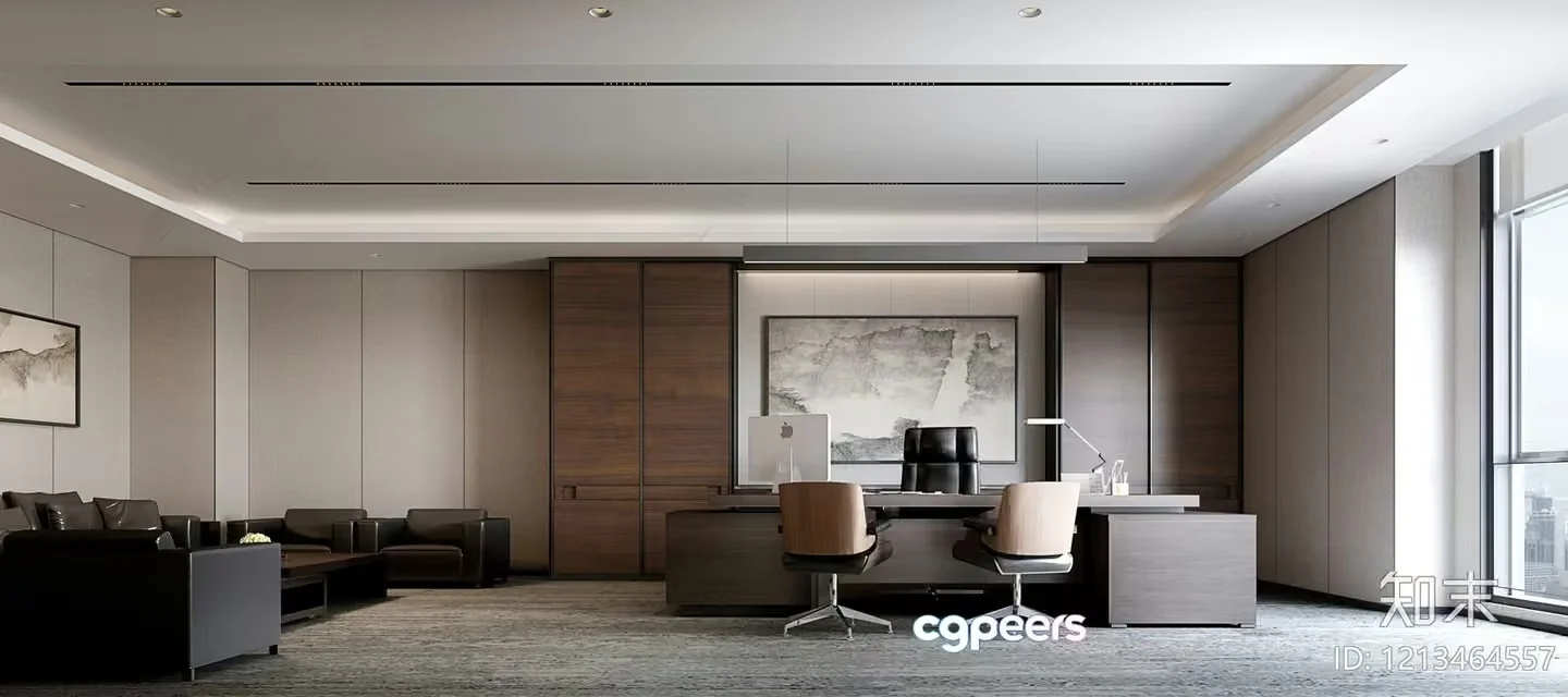 Modern Office Space 3D Model – 6917 – VRAY Render