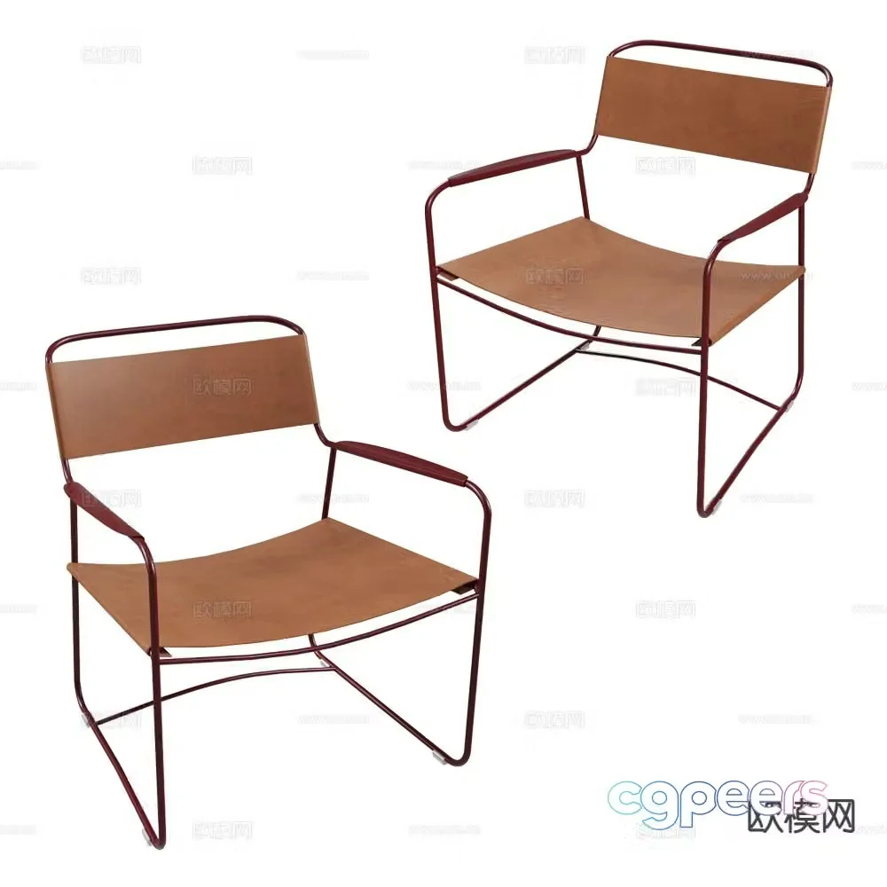 Fermob leisure chair leather chair 3d model