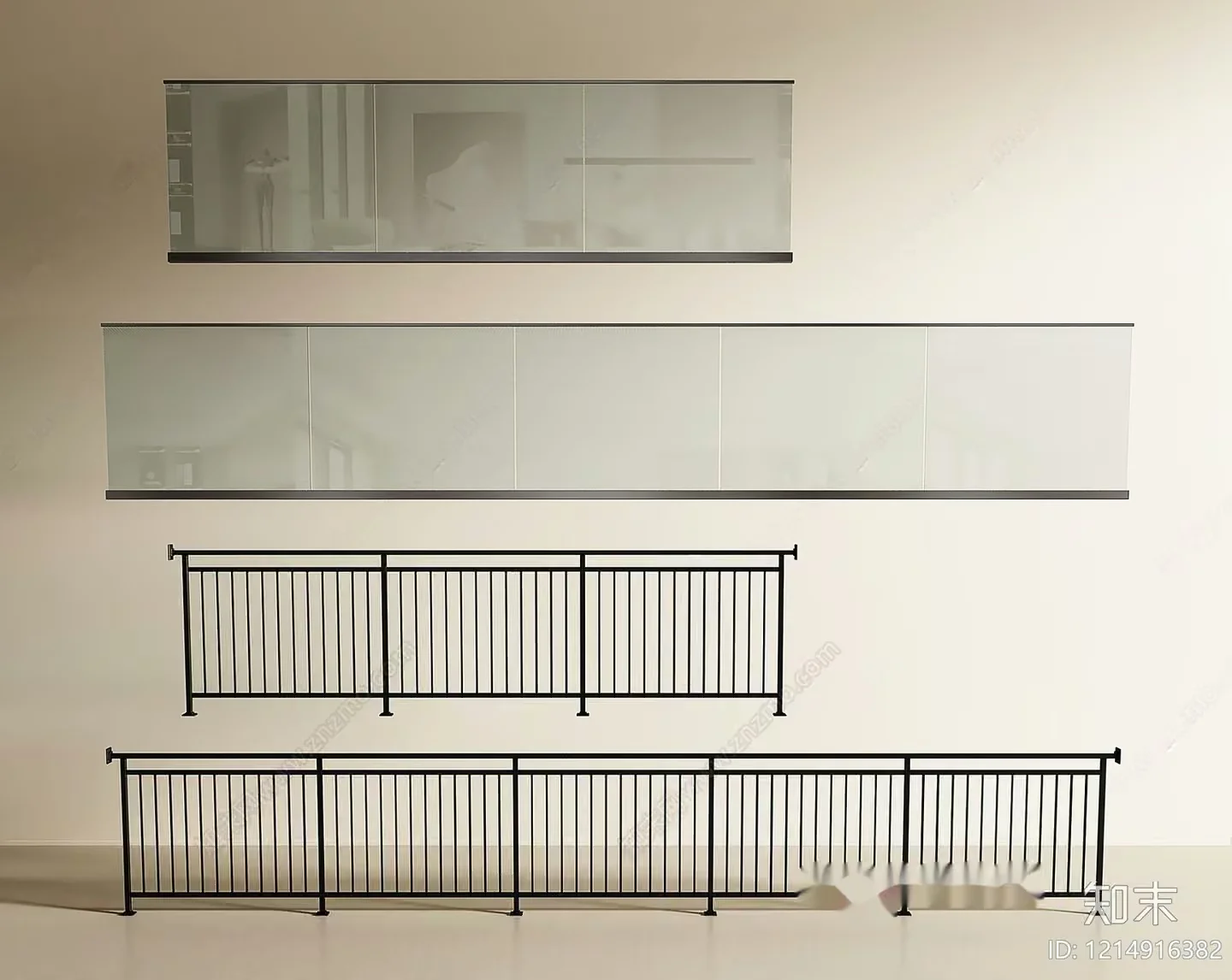 Modern Metal Railings 3D Model – 9986 – VRAY Render