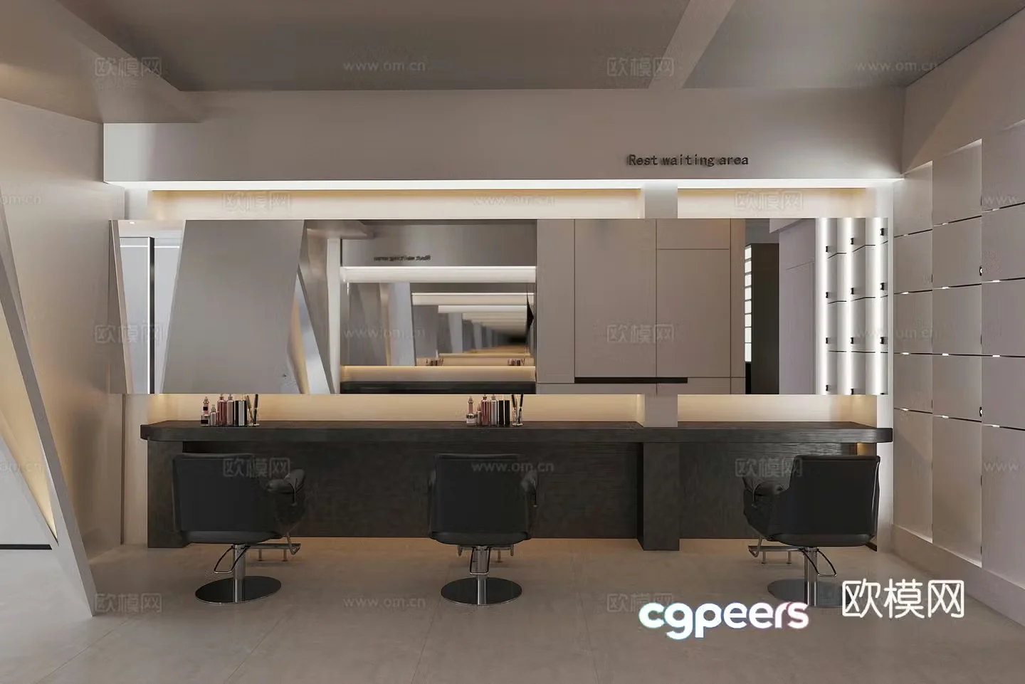 Modern barber shop Hairdressing shop 3d model