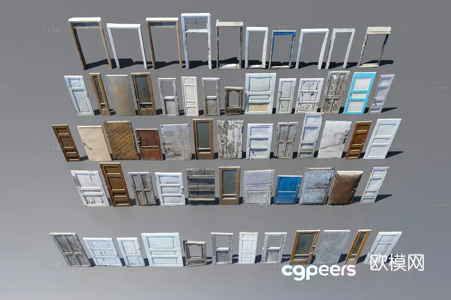 Damaged door 3d model