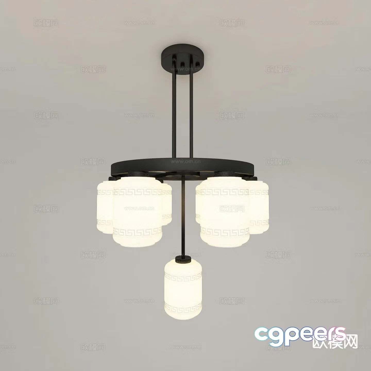 New Chinese style chandelier 3d model