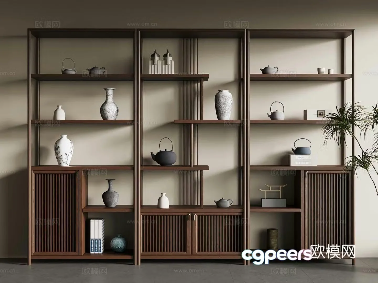 New Chinese style 3D model of Bo Gu shelf