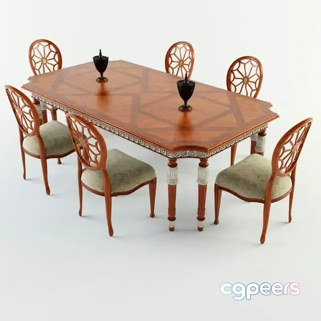 3ds Max Free – Francesco molon dining table and chair