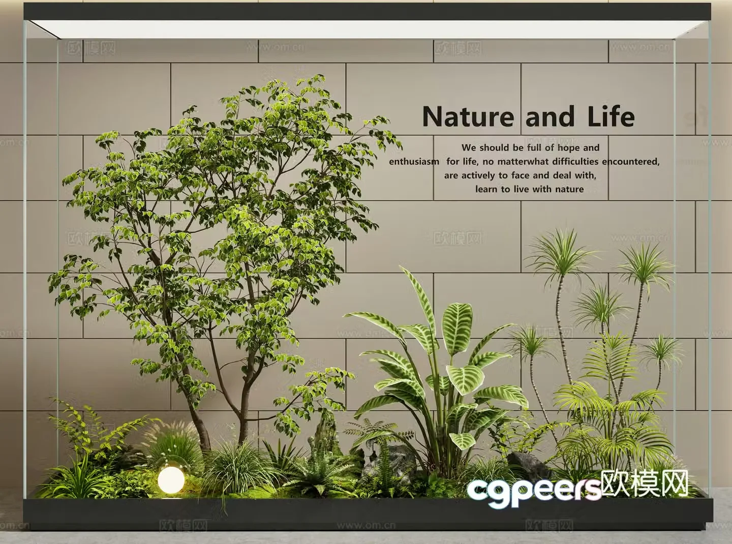 Modern interior landscape landscaping plant pile 3d model