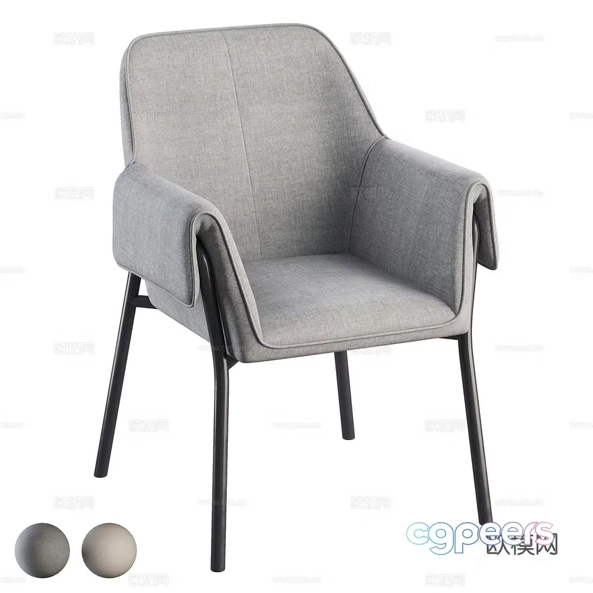 Modern Italian fabric dining chair 3d model