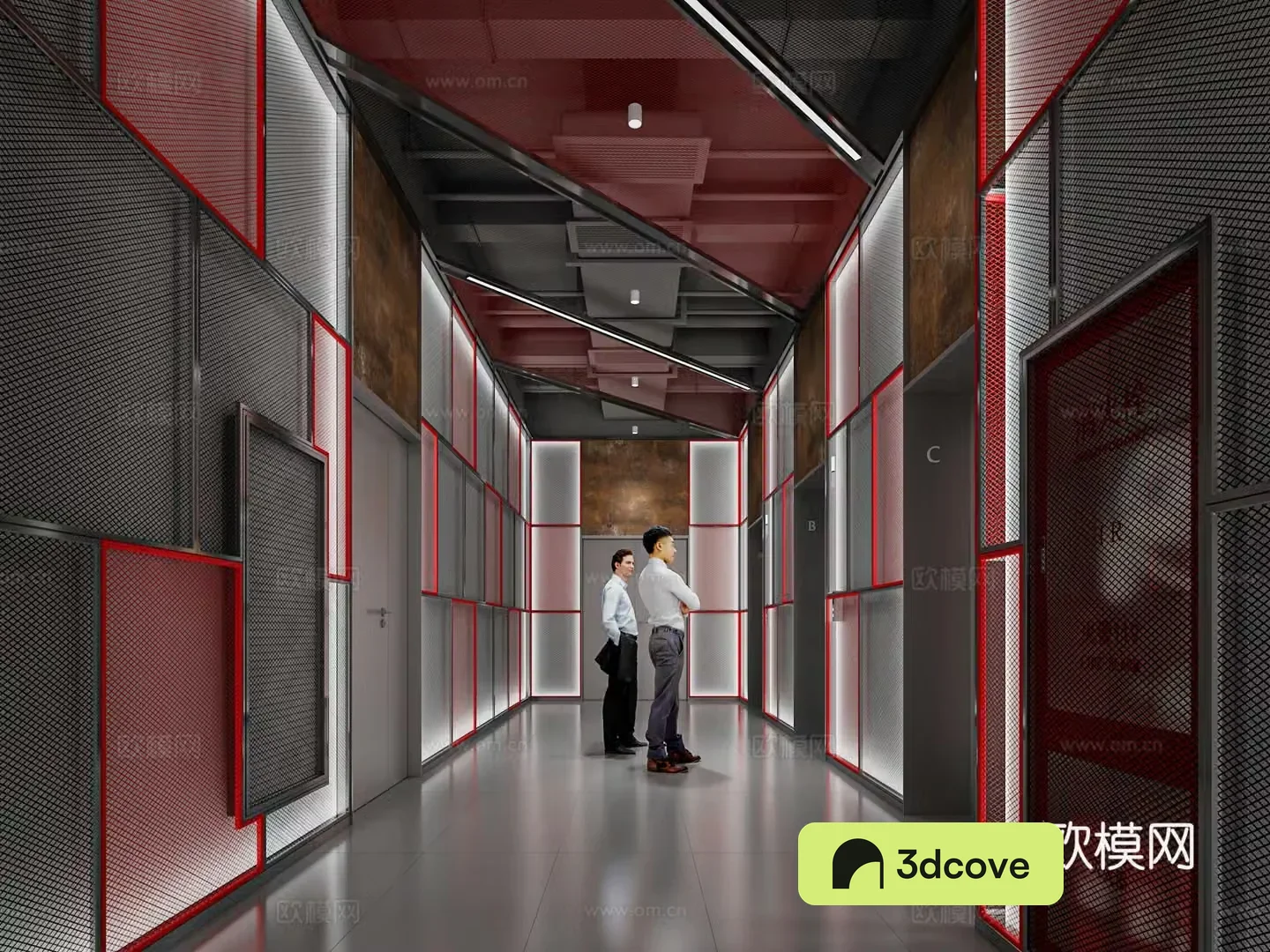 Industrial style elevator room