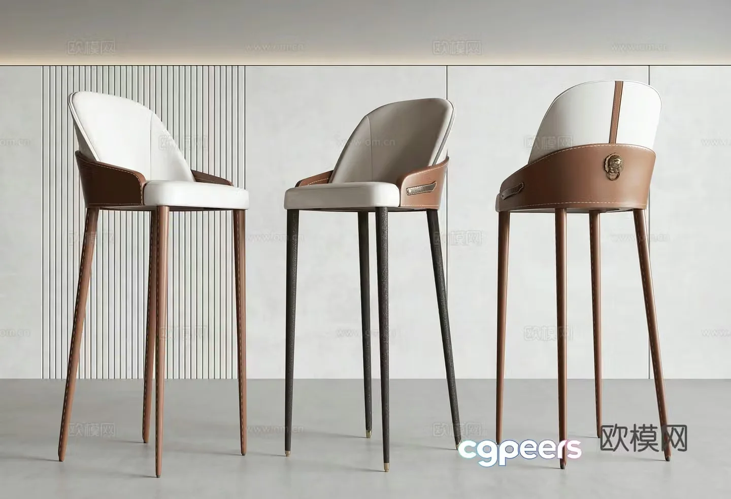 New Chinese style bar chair 3D model