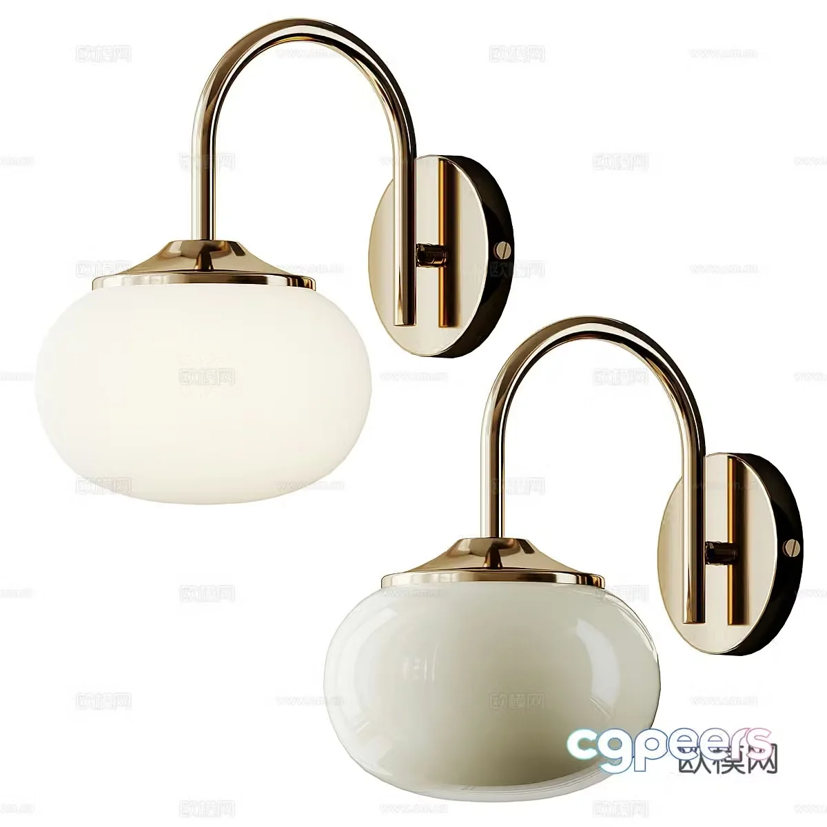 New Chinese style light luxury marshmallow wall lamp 3D model