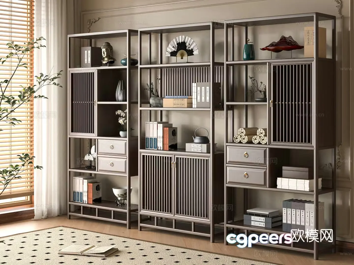Modern Bo Gu Shelf 3D Model