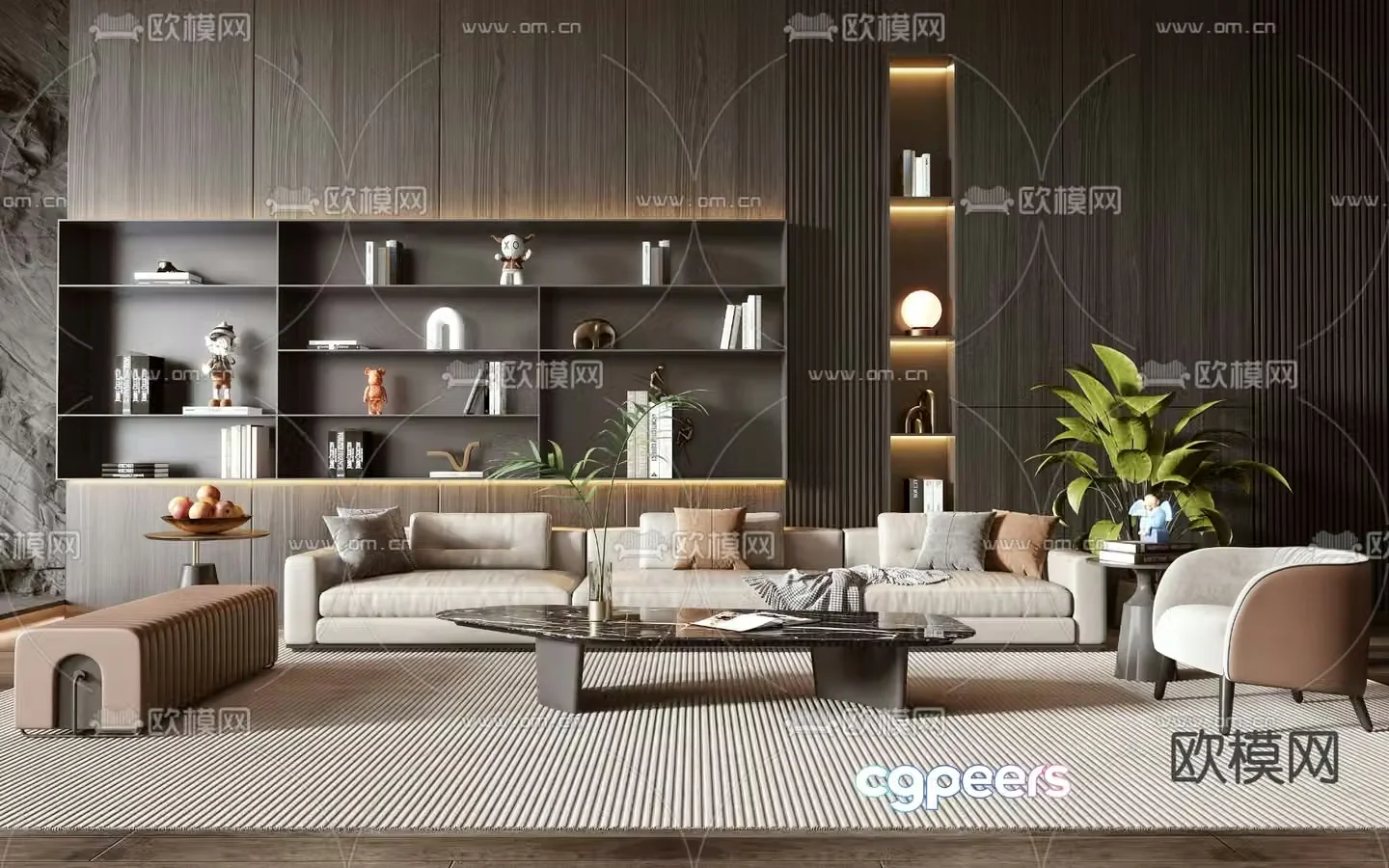 Modern sectional sofa 3d model