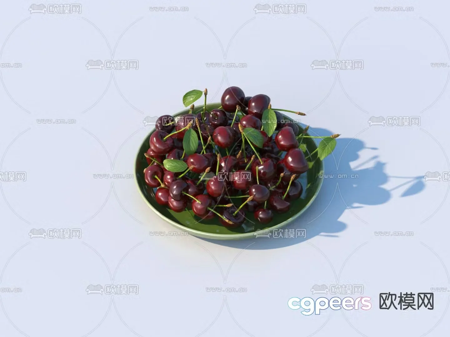 cherry fruit plate fruit delicacy 3d model