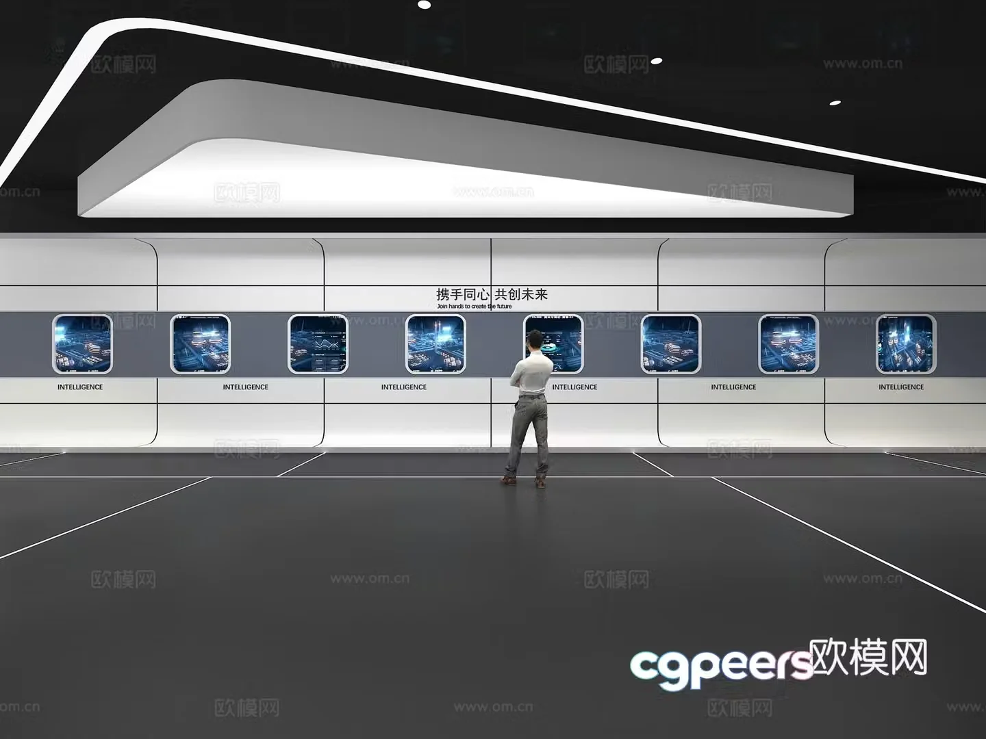 Cultural wall Corporate culture wall Display wall Theme wall Exhibition hall Campus culture Corridor 3D model